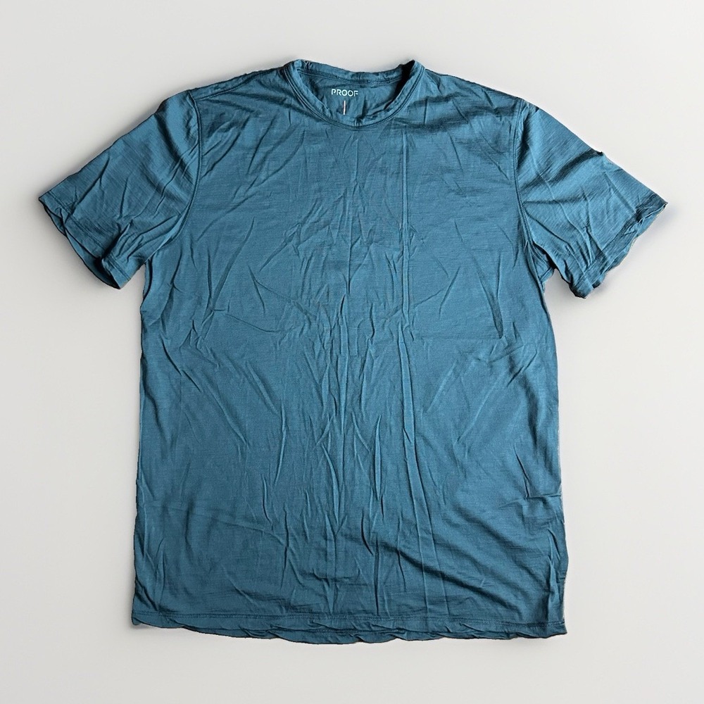Proof Shirt Mens Medium Grey Short Sleeve 72-Hour Merino Wool Crew Huckberry